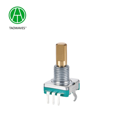 Encoder de eixo de metal de cor dourada EC11 Encoder rotativo incremental de alto binário