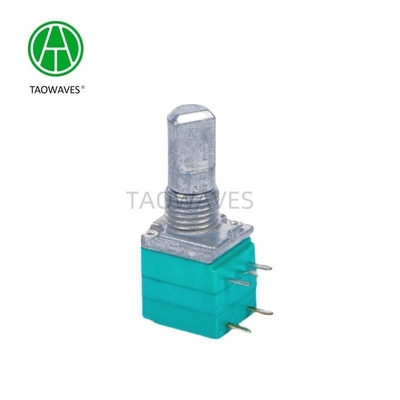 Potenciômetro de resistor ajustável de precisão de 5 pines estereométrico de eixo metálico 9 mm laminado rotativo
