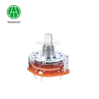 25 mm de eixo metálico rotativo de rotação Switch Selector de voltagem Switch conformidade com o padrão